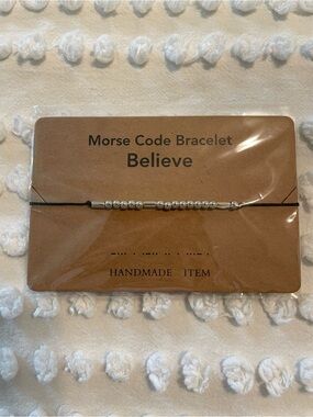 Adjustable Handmade Morse Code “Believe” Bracelet - Silver Toned Beads